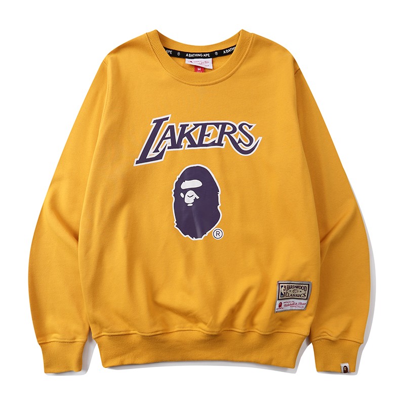NBA x Bape Union Sweatshirt Yellow M~3XL B51XC855
